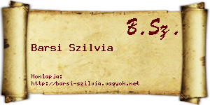 Barsi Szilvia névjegykártya