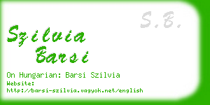 szilvia barsi business card